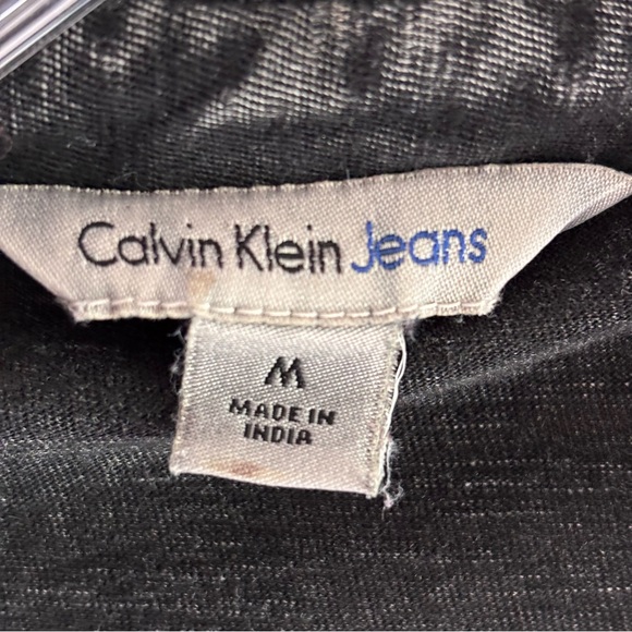 Calvin Klein Jeans Women's Black Faux Denim Shirt SZ M - Picture 5 of 8